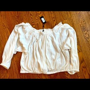 Rag & Bone Off Shoulder Cream Peasant Top